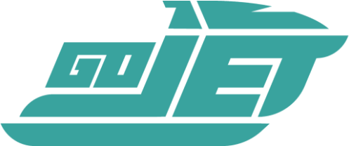 Stylized teal logo with the text 'GoJet' in bold, angular font.